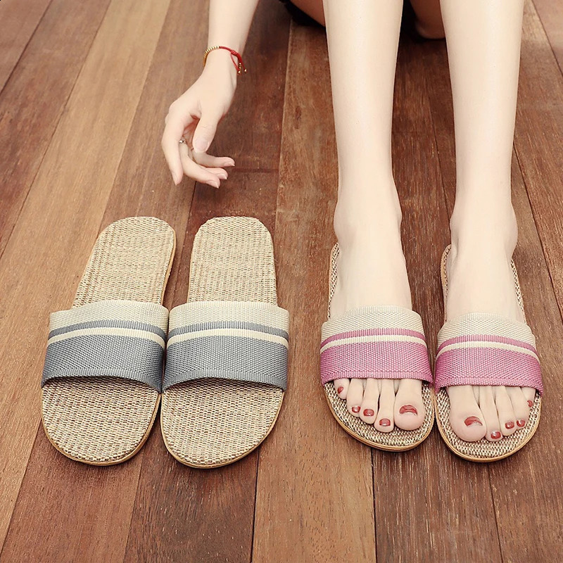 Hemp Casual Slippers Women Home Flats Spring Summer Shoes Ladies 2026 Fashion Indoor Slides Couple Lightweight 260624 - view 4