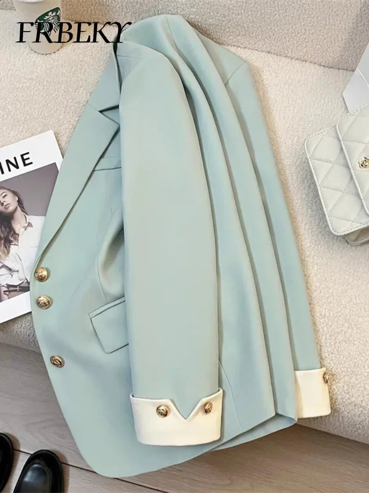 Blazer Woman Korean Fashion Spring Autumn Solid Color Suit Jacket Leisure Temperament Senior Sense of Ladies Streetwear 260626 - view 5