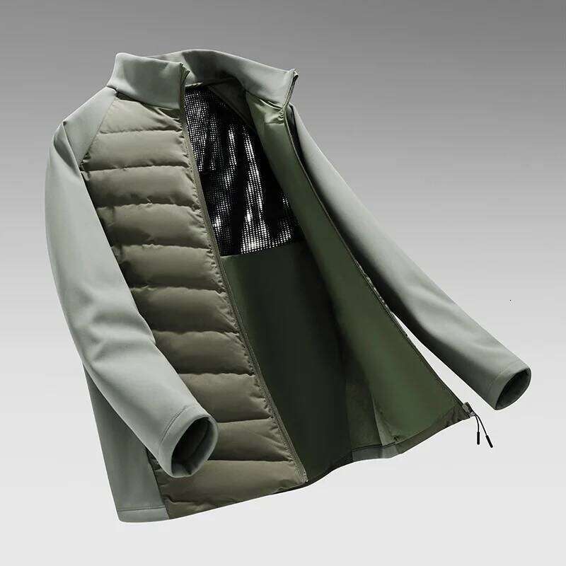Men's Lightweight Down Jacket Long Sleeve Nylon Spandex Thermal Padded Outdoor Sports Casual Packable Liner Winter Coat J260626 - view 3