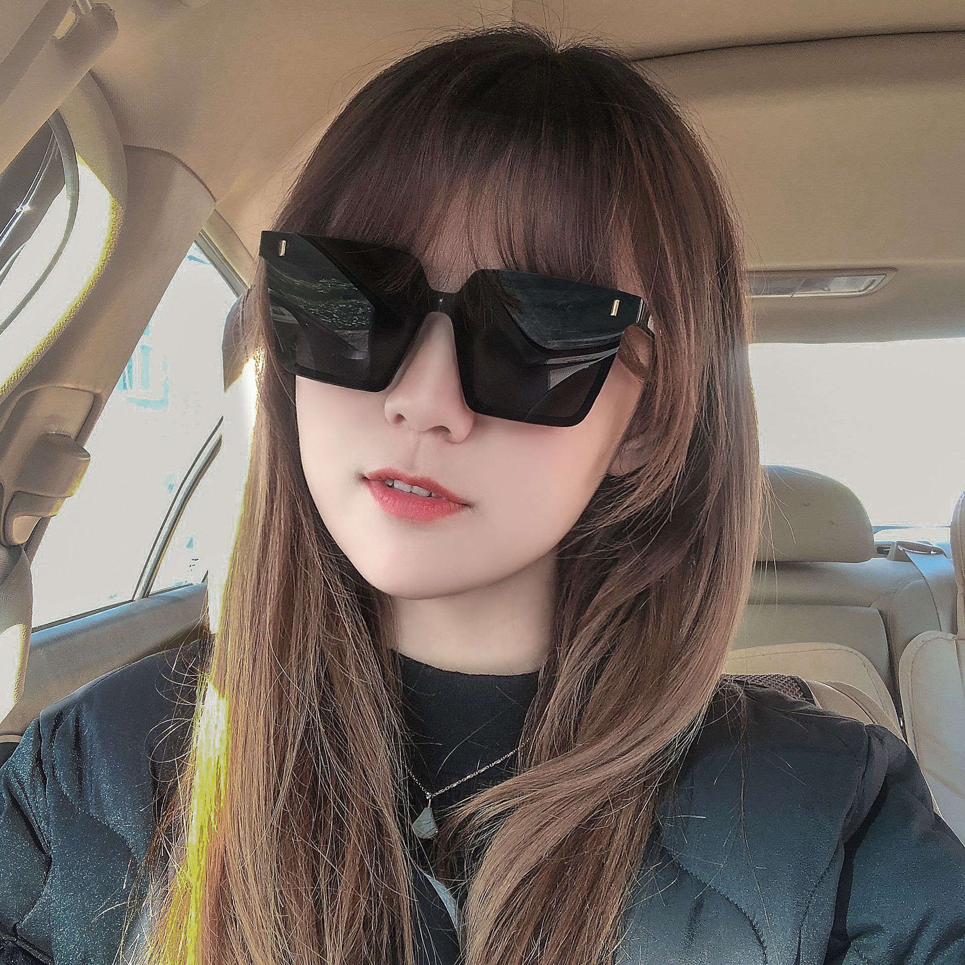 GM Sunglasses for Women High-End Fashion Large Frame Internet Celebrity Style Wholesale Men's One-Piece Polarized Glasses wholesale - view 4