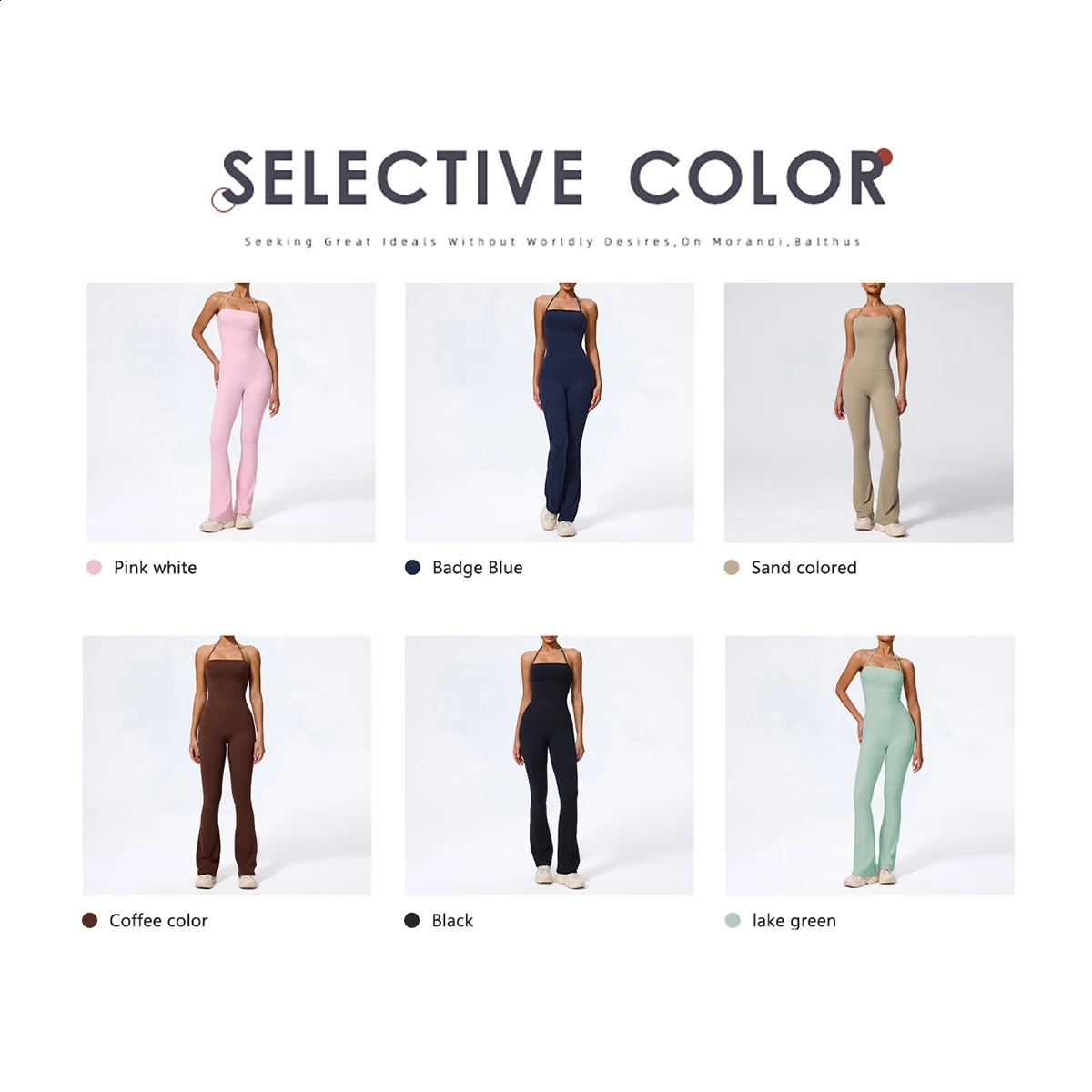 Summer Women Sleeveless Yoga Jumpsuit Female Gym Flared Overalls Neck-hanging Backless Sportswear Sport Outfit For Woman 260626 - view 5