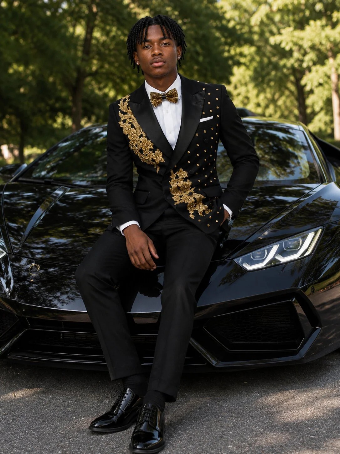 Handsome Men Suits Tailor-Made 2 Pieces Appliques Peaked Lapel Jacket Rhinestone Double Breasted Blazer Prom Party Customized Coat Pants Plus Size - view 5