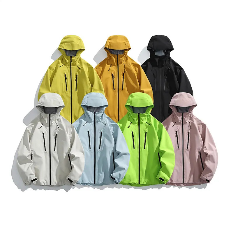 2026 Outdoor Laminated Hard Shell Windproof Waterproof Solid Color Fashionable Camping Fishing Sports Versatile Casual Jacket 260623