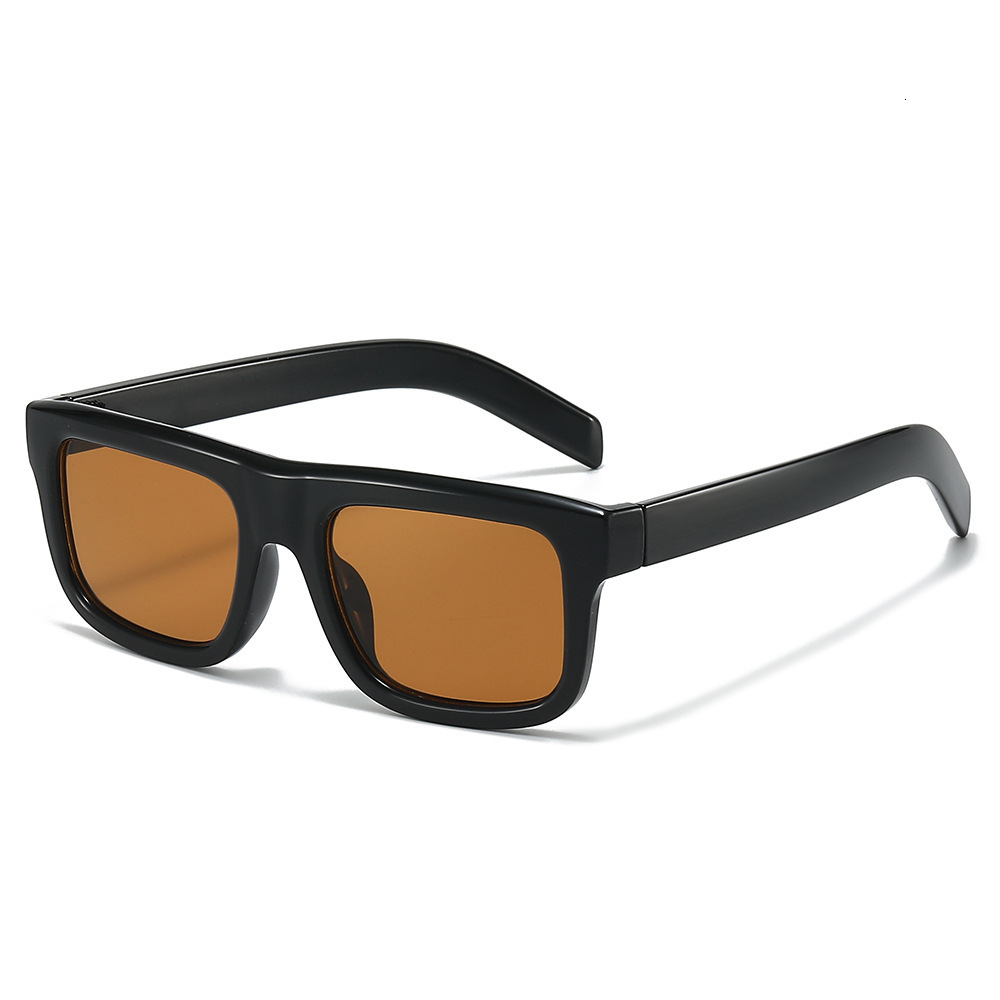 2026 New Fashion European And American Simple Retro Flat-Top Square Foreign Trade Plain Sunglasses - view 4