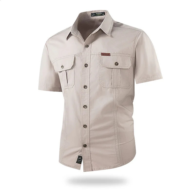 2026 Style American ShortSleeved Cotton Shirt for Men Workwear Outdoor LooseFitting Casual MultiComplimentary 260626 - view 6