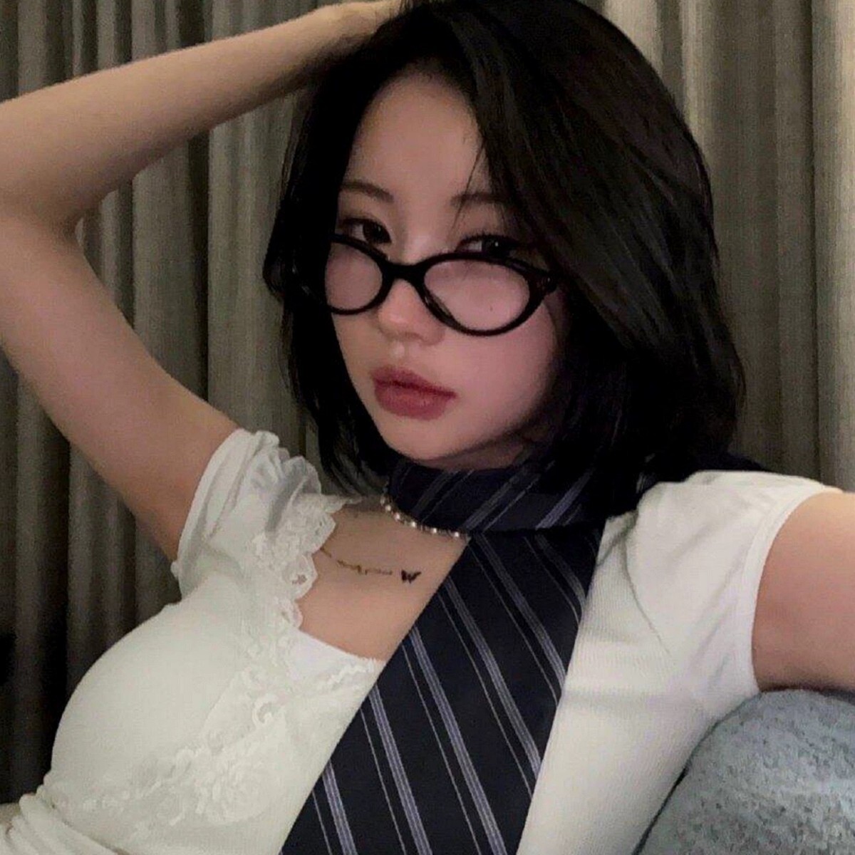 Korean-Style Cat-Eye Oval Nerd Black For Women, Trendy Tortoiseshell Retro Old Money Style Tr90 Frame Polarized Glasses Small Frame Glasses Retro Fash - view 4