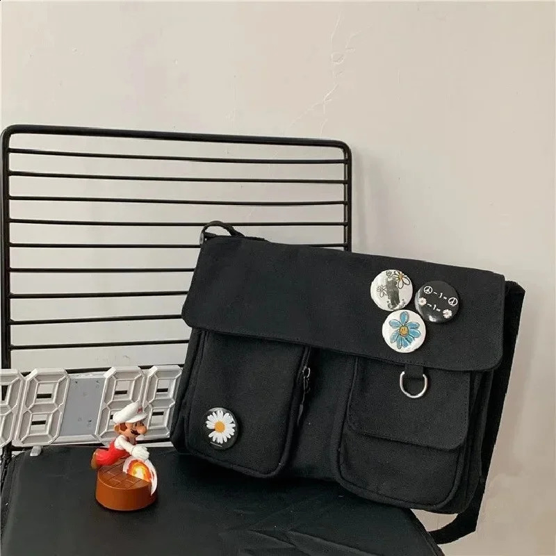 Xierya Women Canvas Messenger Bag Youth Ladies Fashion Shoulder Bag Student Large Capacity Female Crossbody Bags Woman Packet 260625 - view 3