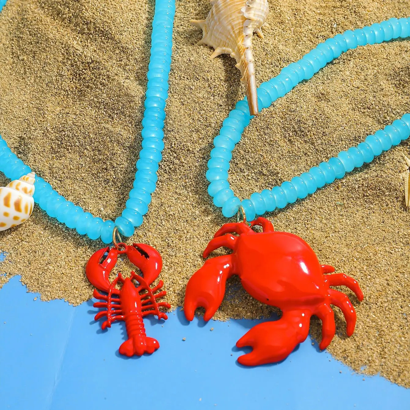 ZAA Bohemia Lobster Crab Pendant Necklace For Women Trendy Summer Handmade Beaded Sea Animal Choker Jewelry Beach Vacation Gift 260626 - view 5