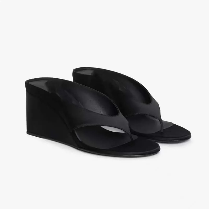 2026 Women Summer Pointed Toe Wedges Sandals for Womans Shallow Flip Flops Thick Bottom Slip-On High Heeled Shoes Ladies Pumps 260626 - view 6
