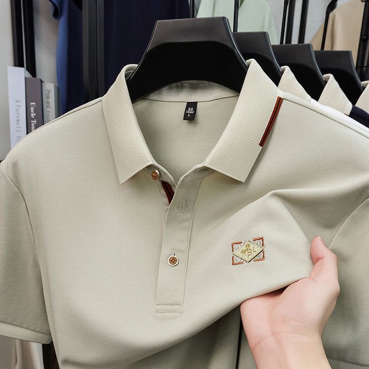 Summer Men's T-Shirt With A Turn-Down Collar, Short-Sleeve Top, Business Loose Casual Summer Breathable POLO Shirt - view 3