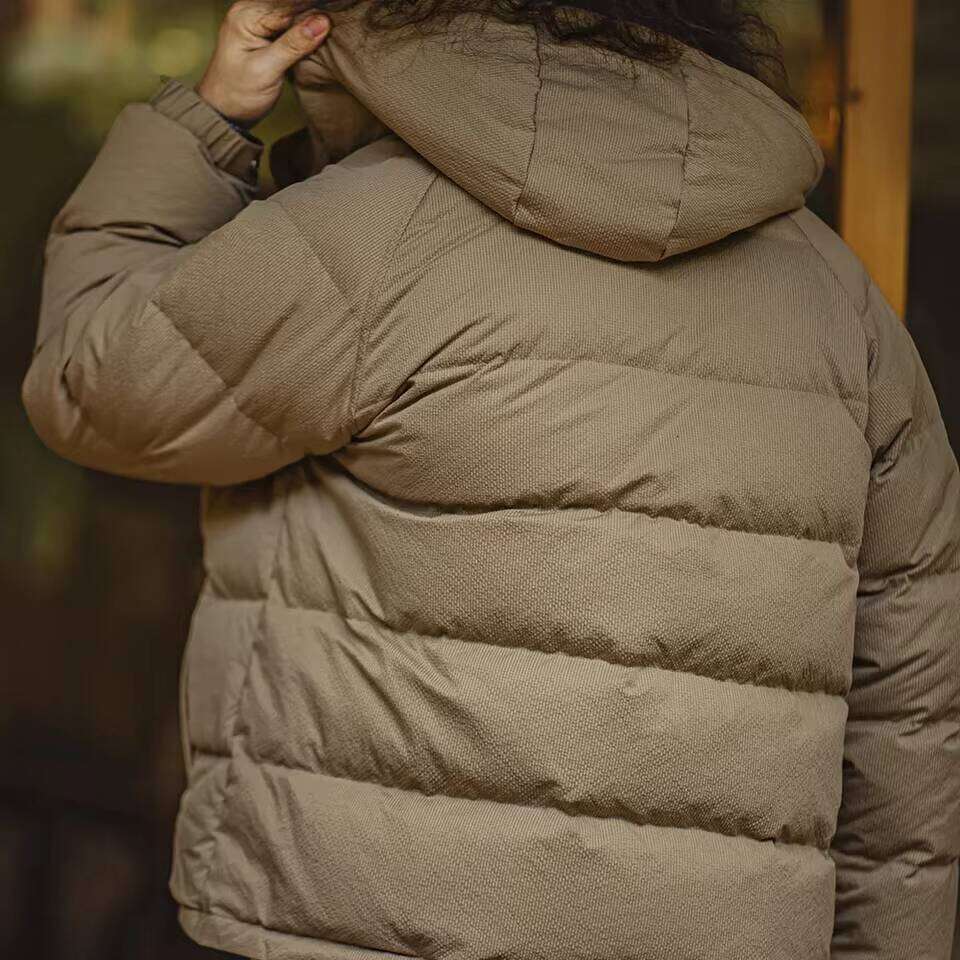 Maden Men's Winter Wide Quilting Seam Thickened White Duck Down Navy Blue Hooded Jacket High Density Fabric Warm Top J260626 - view 5