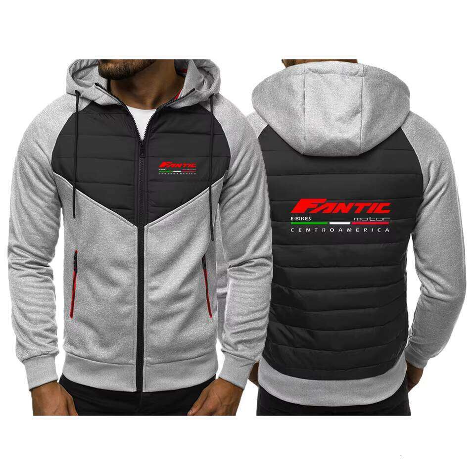 Simple Style Men's Creative Graphic Fantic Motor Logo Print Hoodies 2026 Spring And Autumn Comfortable Hooded Coat Jacket W260626 - view 4