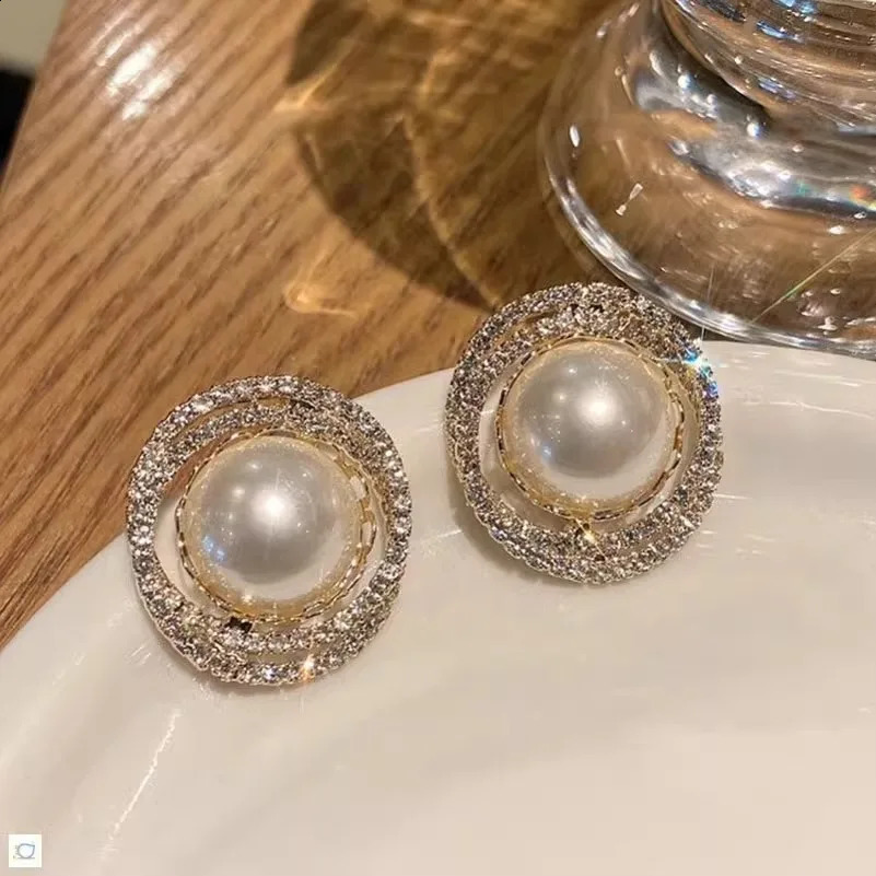 Trendy Unusual Geometric Simulated Pearl Clip on Earrings for Woman Non Pierced Exquisite Fashion Jewelry Party 260626