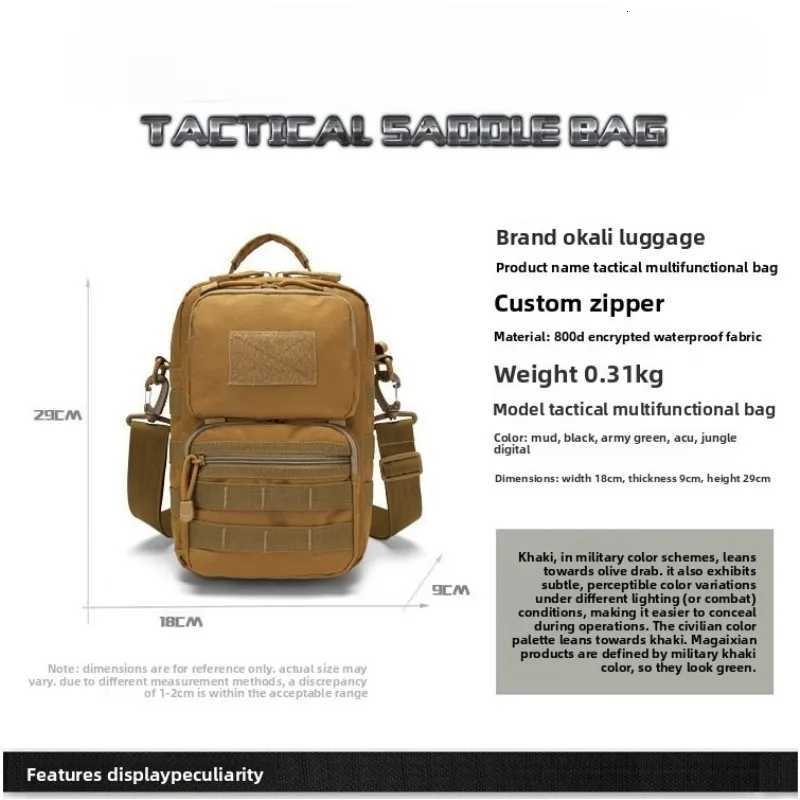 Crossbody Bag Camouflage Tactical Outdoor Multifunction Large Capacity Hanging Bag Waterproof and Wear-Resistant Shoulder Bag M260626 - view 4