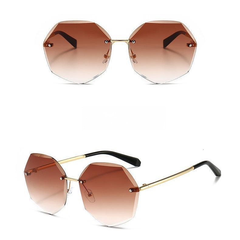 2026 Designer's New Personalized And Trendy Frameless Cut Edge Sunglasses For Women With A High-end Feel And A Small Face Korean Version Retro Su - view 9