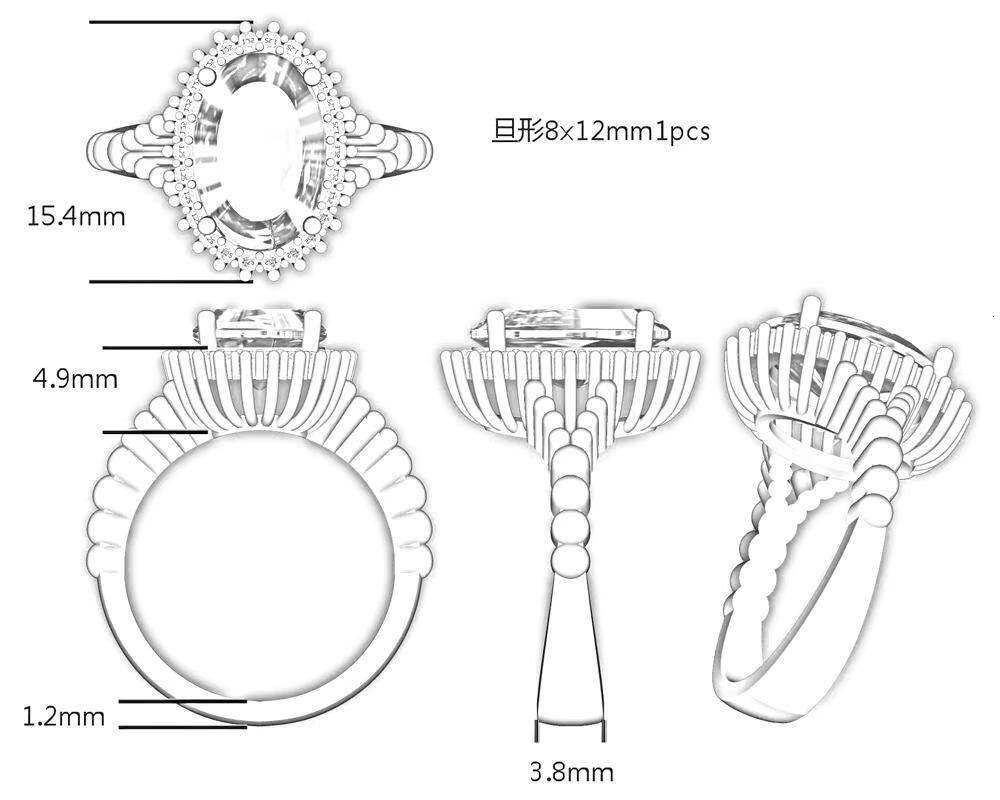 Factory Jewelrys Stylish 925 Sterling Silver Gemstone Ring 18K Gold Plated 5A Moissaniteia Moissanite Inlay for Weddings Parties - view 4