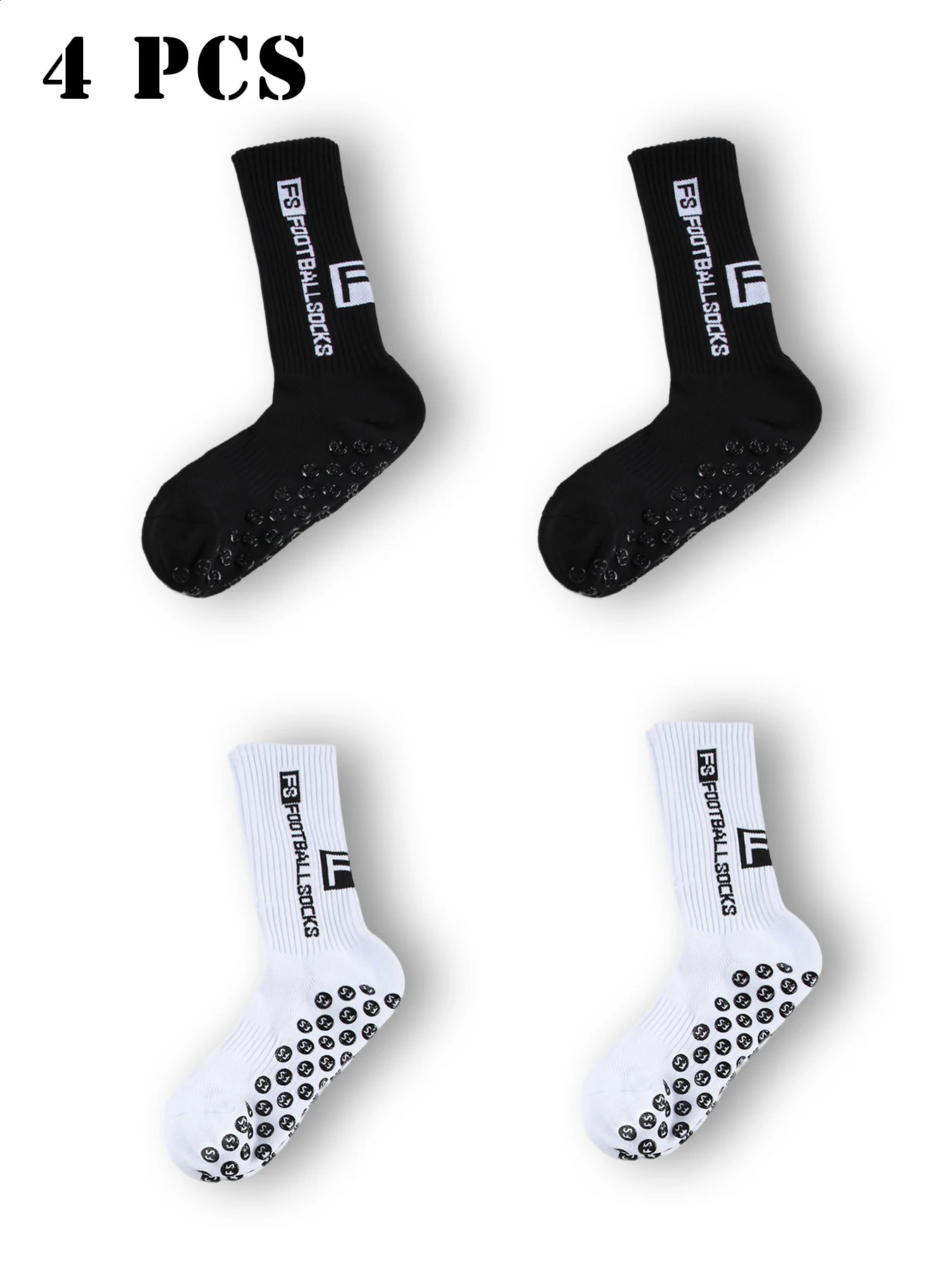 4 Pairs Mens Athletic SocK Soccer Socks Sports Grip Sock Anti-slip Basketball Socks Spot Rubber Non-Slip Soft Cotton Soccer Sox 260626 - view 4