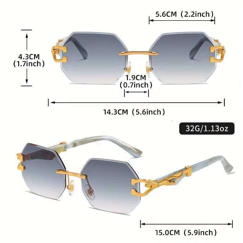 2025 Geometric Leopard Print Sport For Women, Lightweight & Durable Composite Frame, Trendy Streetwear Glasses 26Y0626 - view 4