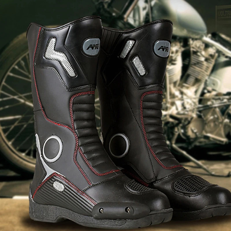 AMUMOTO Motorcycle Riding Boots Mens And Womens Pull Shoes Road Breathable Antifall Rider Four Seasons 260626 - view 4