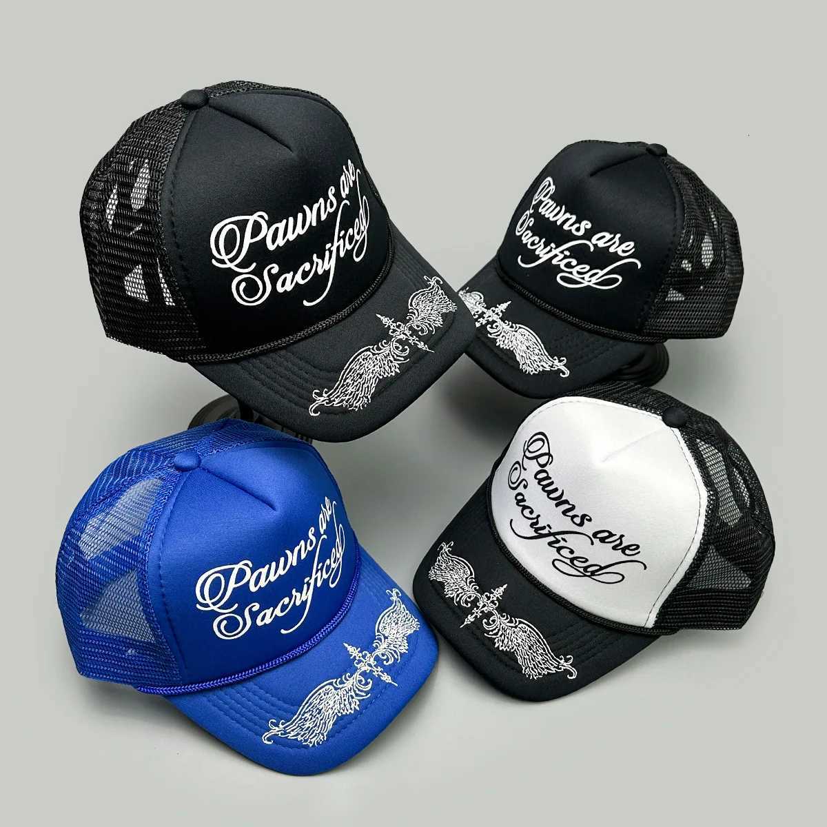 Unisex Personal Printed Letters New Wing Baseball Hats Hip Hop Breathable Color Block Sunshade Trucker Caps Mesh Versatile ins M260626 - view 7
