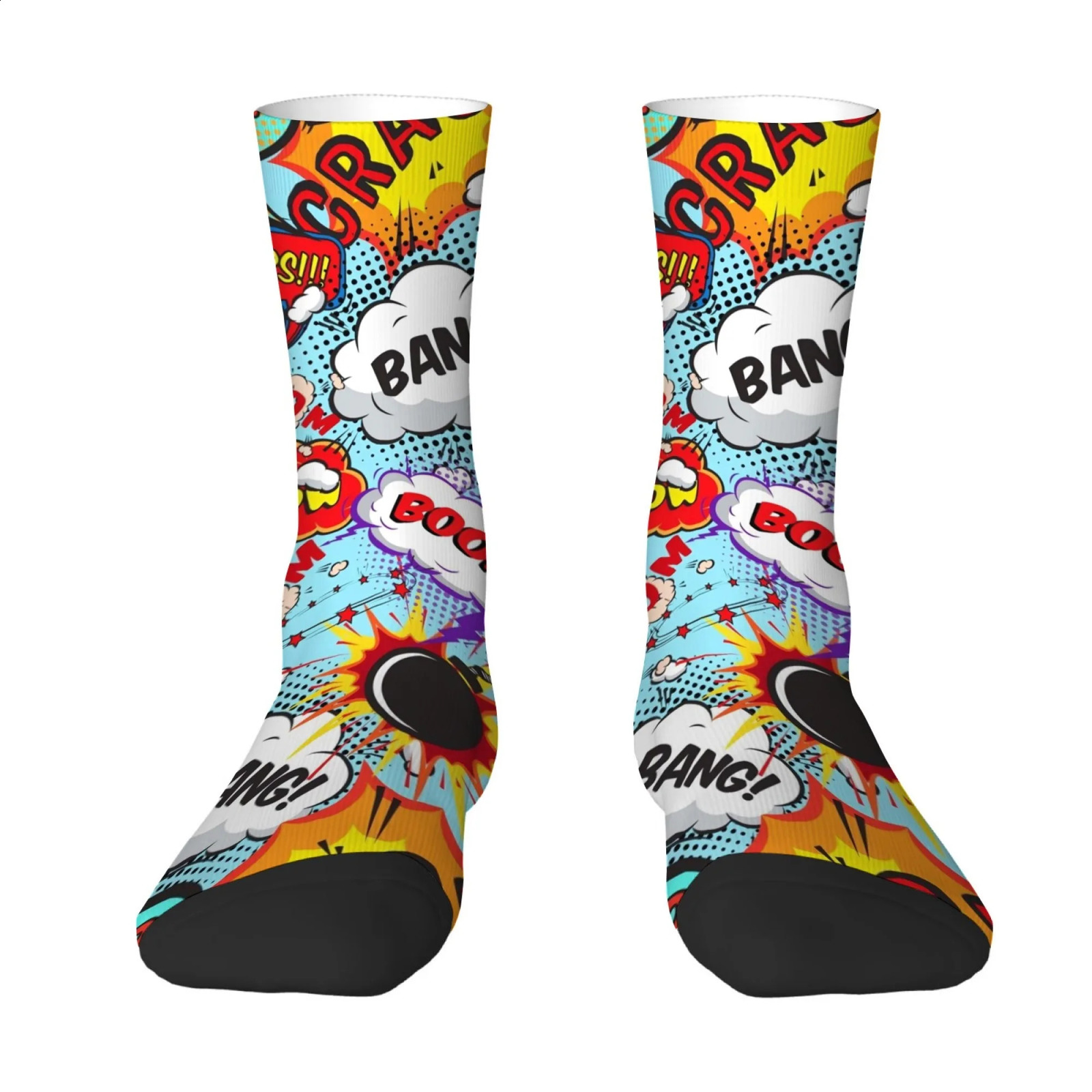 Pop Art Comic Style Socks Non Slip Stretchy Breathable Mens Casual for Travel Running Retro Trendy Party Hip Hop 260622 - view 4