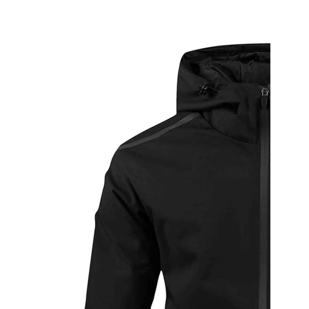 Men's Spring Autumn Winter Long Sleeve Jacket Hooded Patchwork Color Block Outdoor Fleece Lined Coat W260626 - view 7