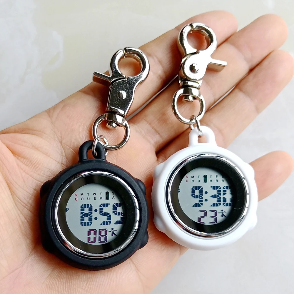 Multifunctional Electronic Digital Pocket Watches Unisex Women Mens Nurse Doctor Hanging Carabiner Keychains Students Clock 260626