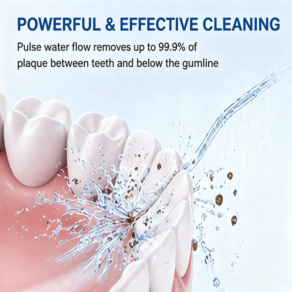 Portable Water Flosser Oral Irrigator 300ML 4 Modes IPX7 Waterproof Dental Cleaner 360 Nozzle for Travel Home Use 260626 - view 5