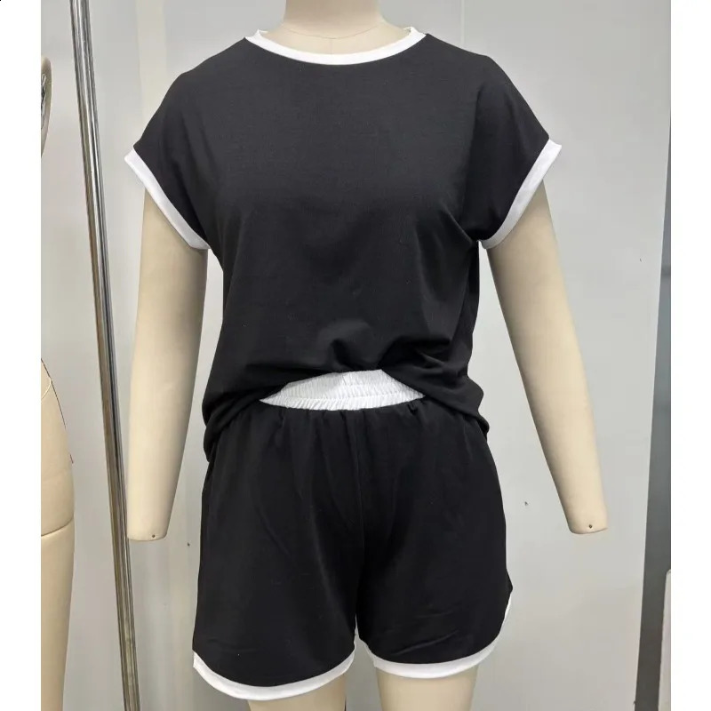 Womens Striped Pajamas Set Summer Short Sleeve Round Neck Top And Shorts Sleepwear 2 Piece Casual Loose Home Wear 260625 - view 6