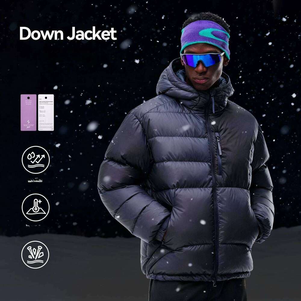 Waterproof Lightweight Jacket, 90% White Duck Down Packable Hooded, Winter New Travel Puffer Coat Unisex Outdoor J260626 - view 1