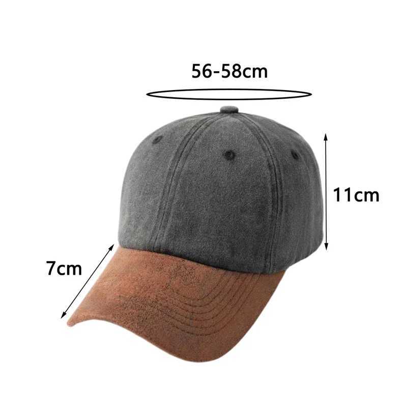 Summer Peaked Spring Unisex Dad Hat Streetwear Sports Hat Men Women Washed Cotton Baseball Solid Color Patchwork Hip-hop M260626 - view 7