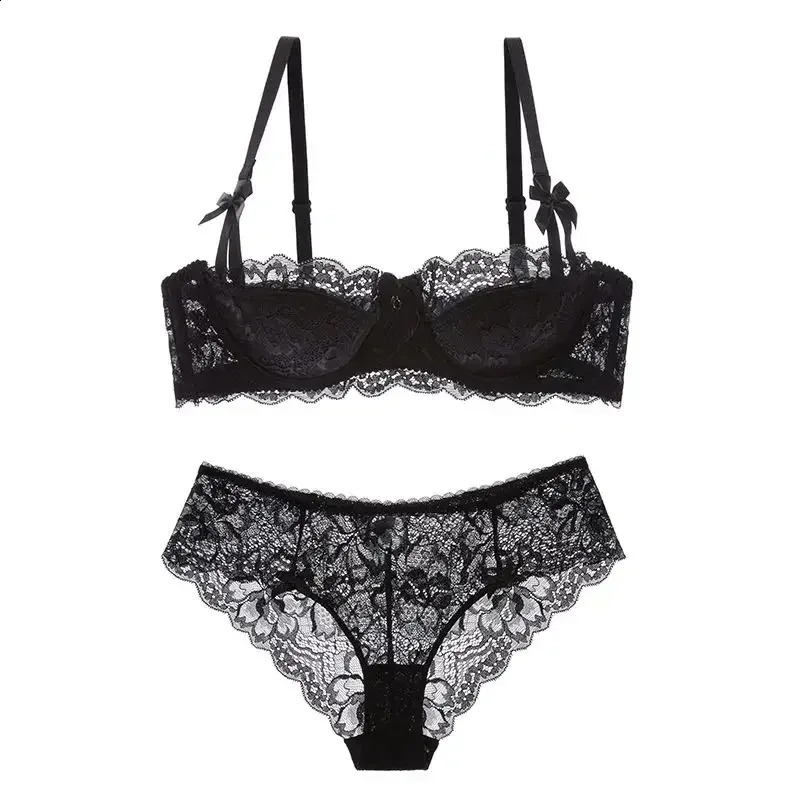 MOYISU Rabbit Ear AB Cup Pure Desire Girl Bra Set Pullup with Bow Breathable French lace Antislip Date Night 260626 - view 3