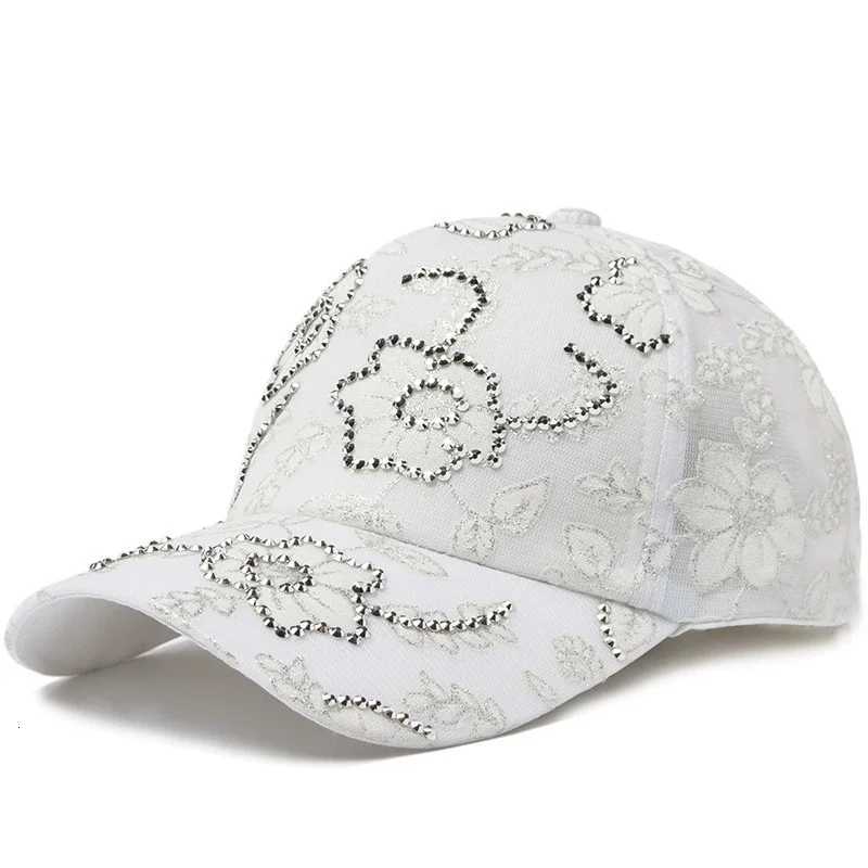 Print Women Baseball Flower Rhinestone Lace Breathable Sunshade Curved Brim Fashion Street Dance Party Casual New M260626 - view 3