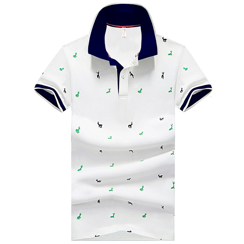 Summer Deer Print Polo Shirt Short Sleeve T-Shirt, Men's Loose Fit, Direct From Manufacturer - view 6