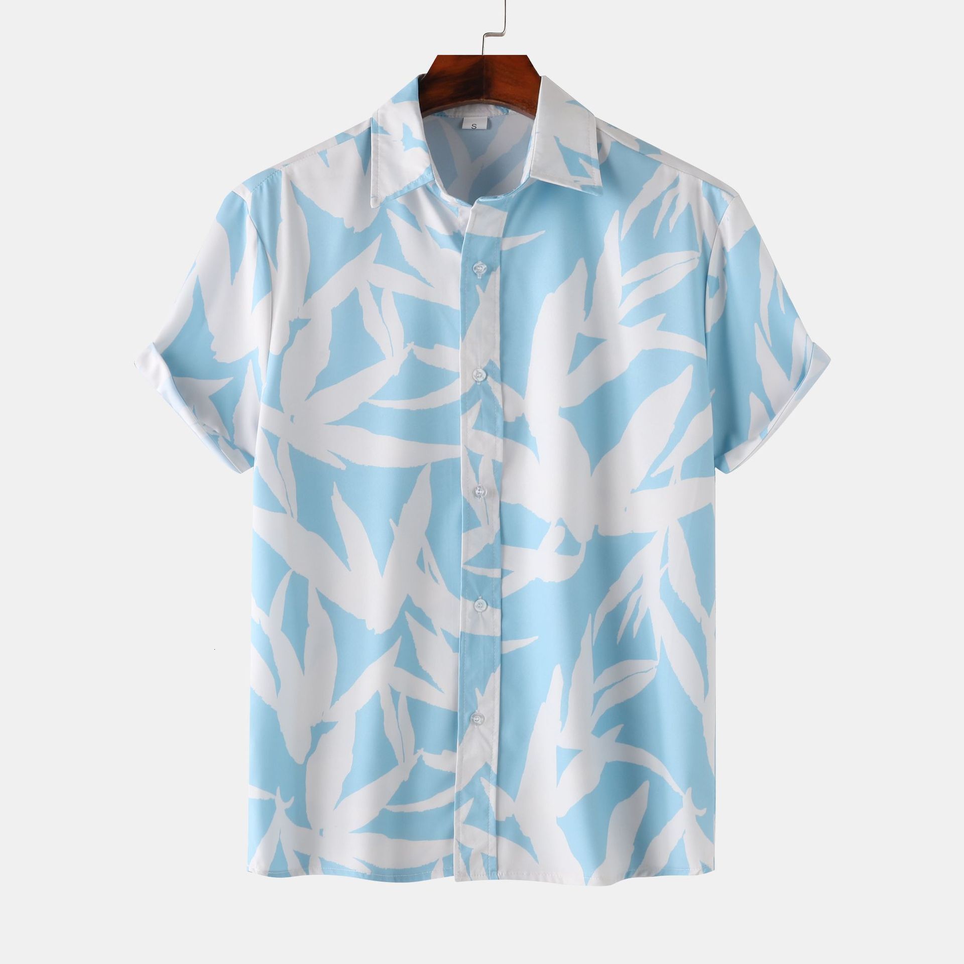 2024 Mens Stand Collar Floral Short Sleeve Shirt - view 7