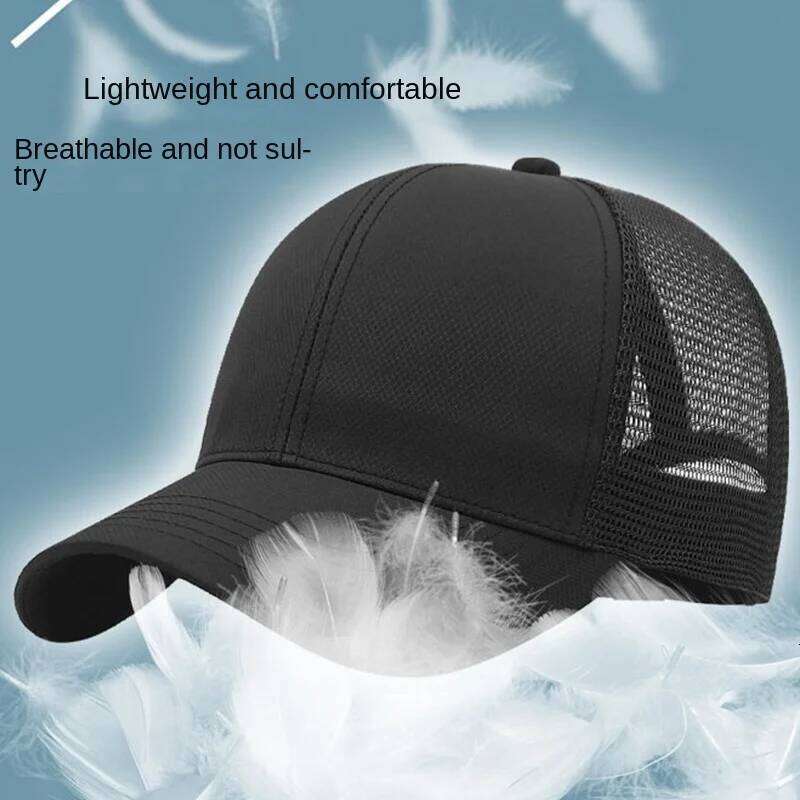 Unisex Quick Dry Big Head Mesh Baseball Cap Adjustable plus Size Summer Snapback Hat Comfortable Breathable 56-65cm W260626 - view 3