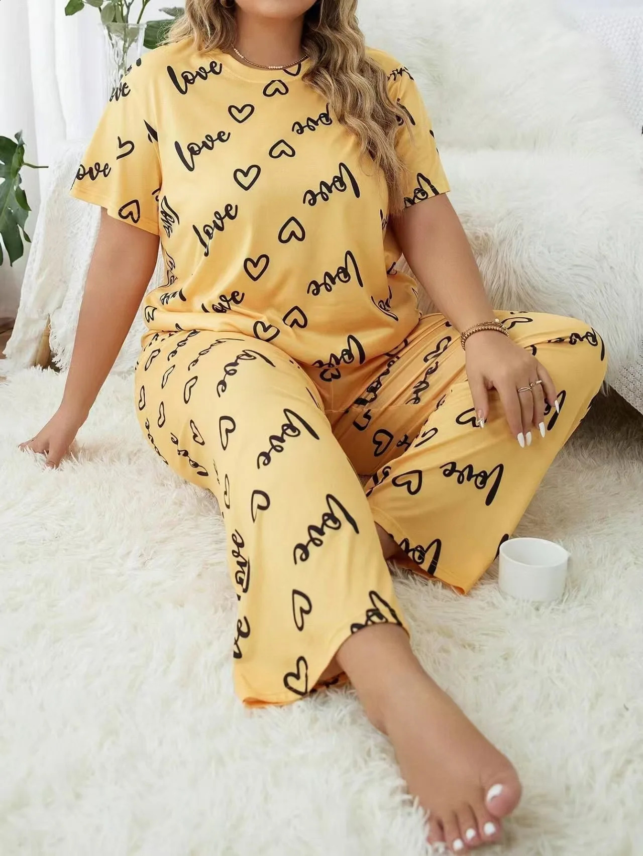 Plus size Womens Pajamas Set Sleepwear Spring Long Sleeve Tops Shorts Home Clothes Pyjama Femme Loungewear Pijama Mujer 260625 - view 6