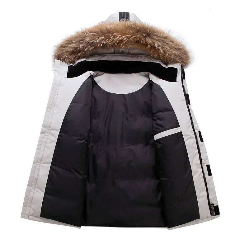 90% White Duck Removable Cap Men's Thermal Down Thick Puffer Jacket Coat High Quality Overcoat Winter Parka Men W260626 - view 5
