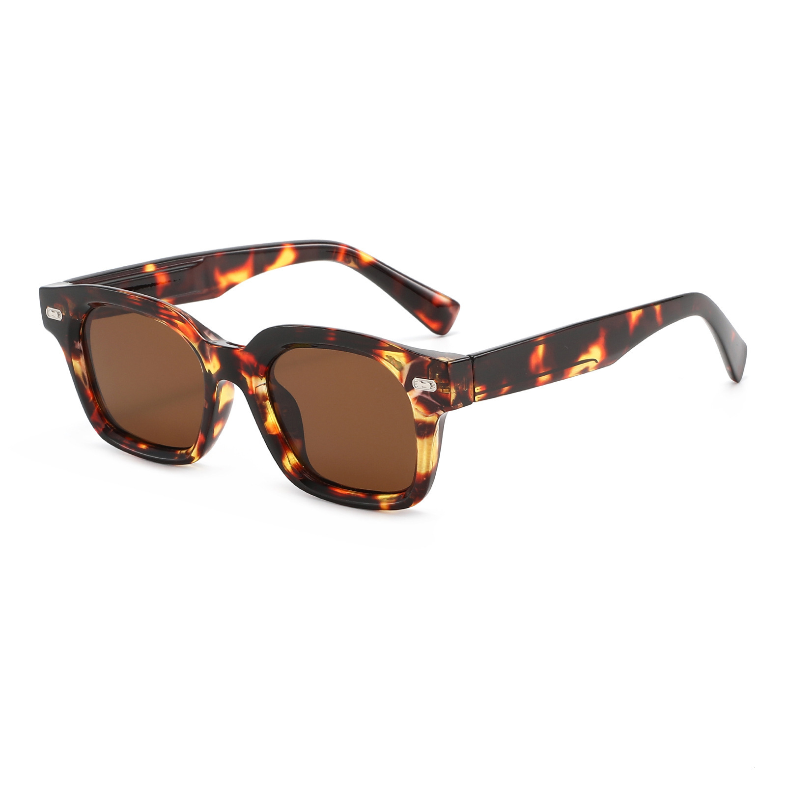 20 New Square With Rivets, Men's Retro Versatile High-End UV Protection Sunglasses For Foreign Trade - view 5