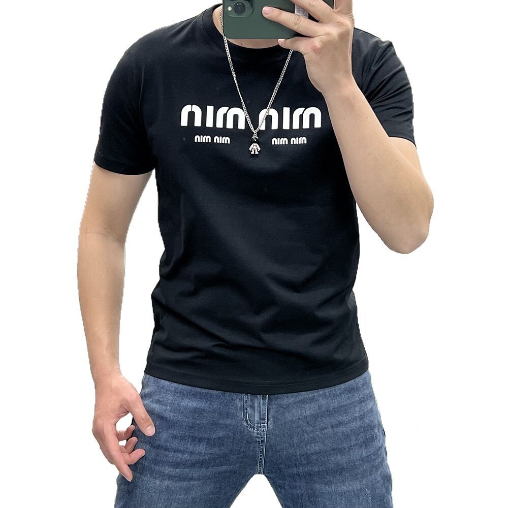 Men's Short-Sleeve T-Shirt, New Summer Style, Three-Dimensional Letter Print, Slim Fit, Round Neck, Simple Mercerized Cotton T-Shirt - view 6