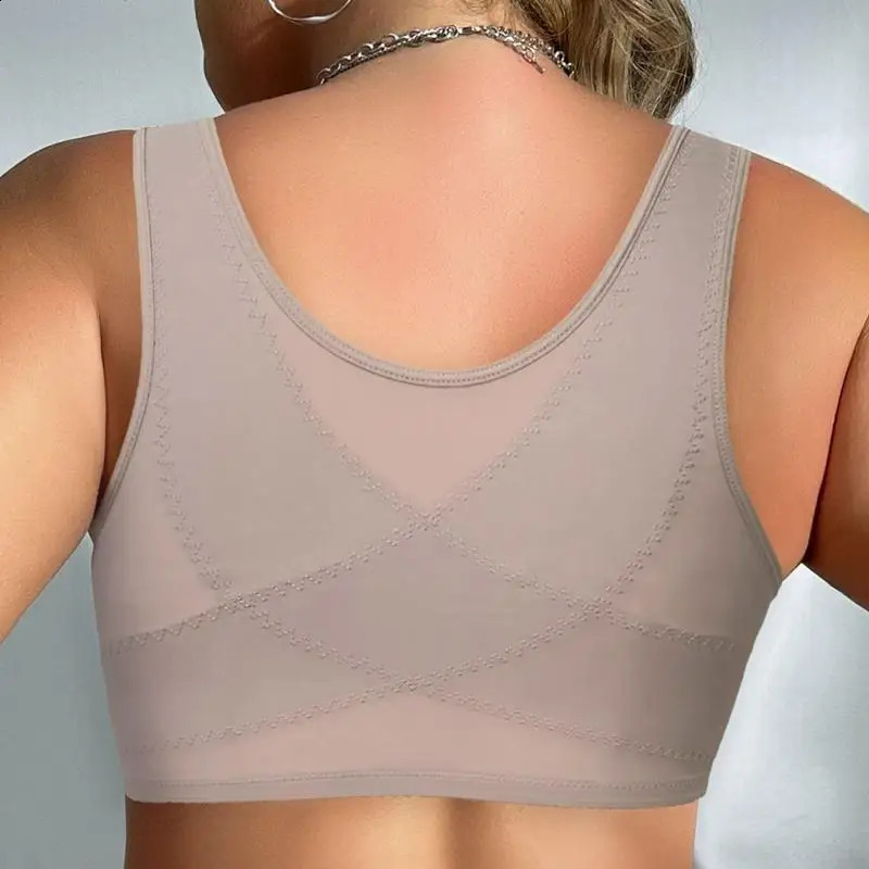 BEAUWEAR 7 Hooks Front Closure Unlined Thin Comfort Bra Plain Floral Undewear Full Cup Minimizer Wireless Lingerie 0XL5XL 260626 - view 3