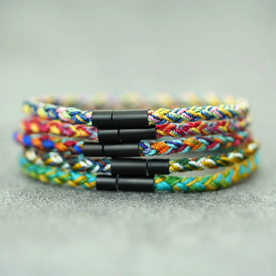 Simple Style Handmade Colorful Braided Bracelet Men Hand Rope Unisex Jewelry Leisure Pulseira Couple Braclet for Him 260617 - view 4