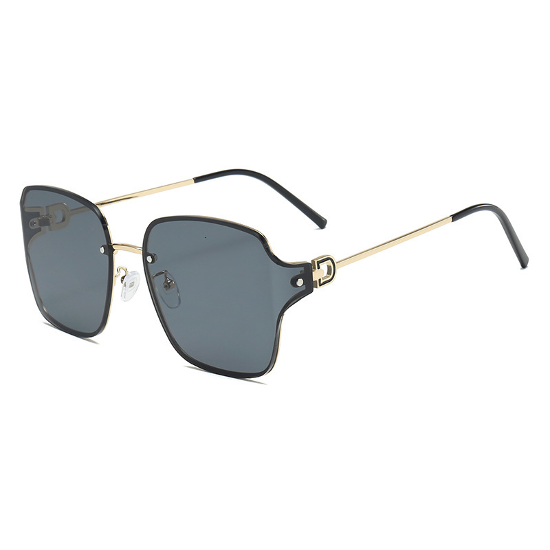Designer's New Niche Luxury Casual Fashion Versatile Ins Bending Sunglasses With Sun Protection And UV Protection Big Face Slimming Internet Famo - view 6