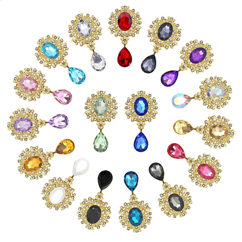 Charm Flower Brooch 10pc 2545MM Crystal Gold Flat Back Wedding Wine Glass Ornament Decoraation Crafts Scrapbooking 260623 - view 6