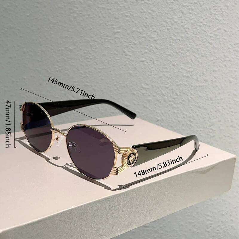 KAMMPT Retro Oval Sunglasses Women 2025 Stylish Gradient Multi-color Decor Sun Glasses Trendy Luxury Brand Design Casual Shades 26Y0626 - view 7