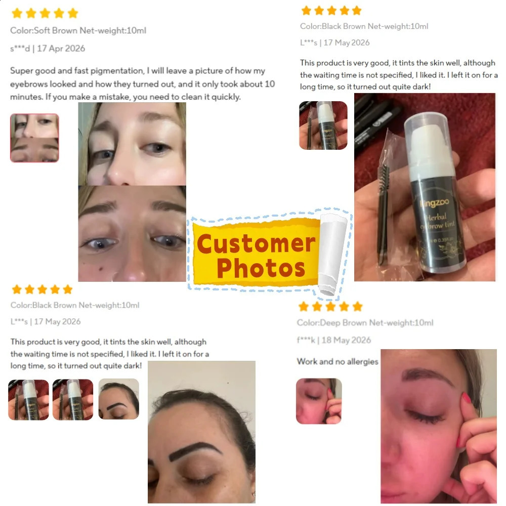 Professional Henna Brow Tint Kit Black Brown Waterproof Long Lasting Eyebrow Dye for Home Use Natural Looking Brow Enhancer 260626 - view 6