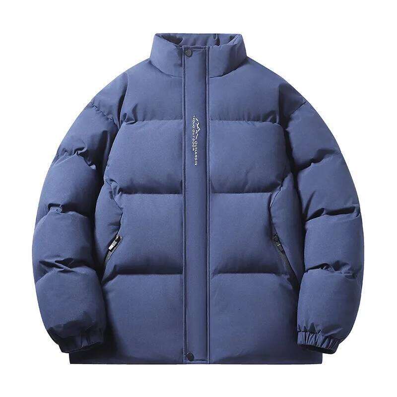 Outdoor Mountaineering Down Jacket Winter Fashion Solid Color Comfortable Versatile Youth Men's Stand-up Collar Cotton Coat W260626 - view 5
