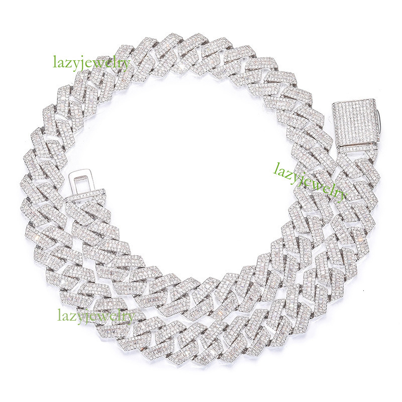Diamond set moissanite diamond Cuban necklace 13mm ice crystal Myer Mi necklace bracelet men trend daily wear accessories - view 8