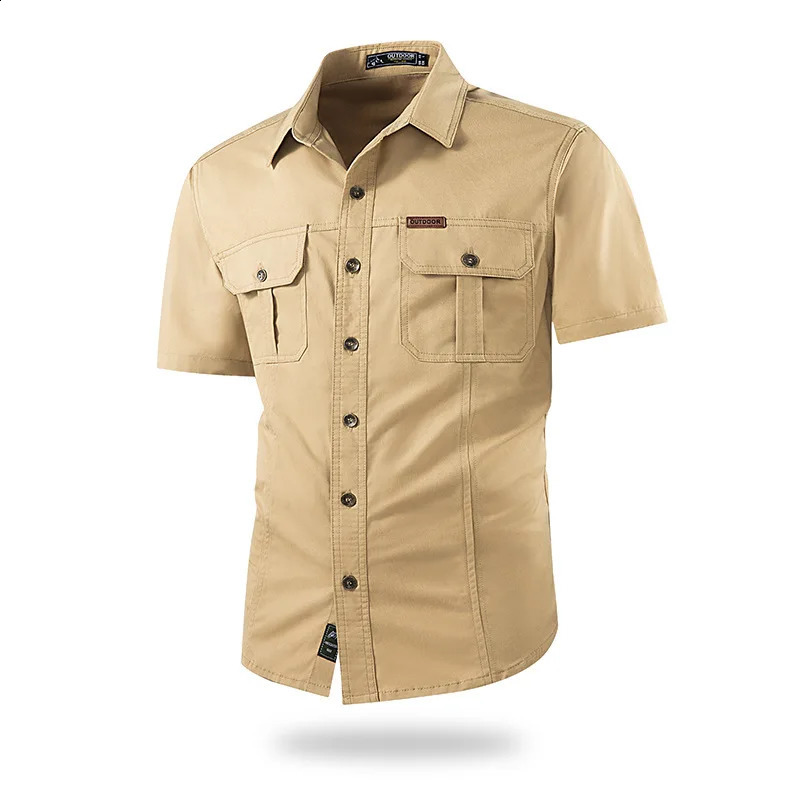 2026 Style American ShortSleeved Cotton Shirt for Men Workwear Outdoor LooseFitting Casual MultiComplimentary 260626 - view 3
