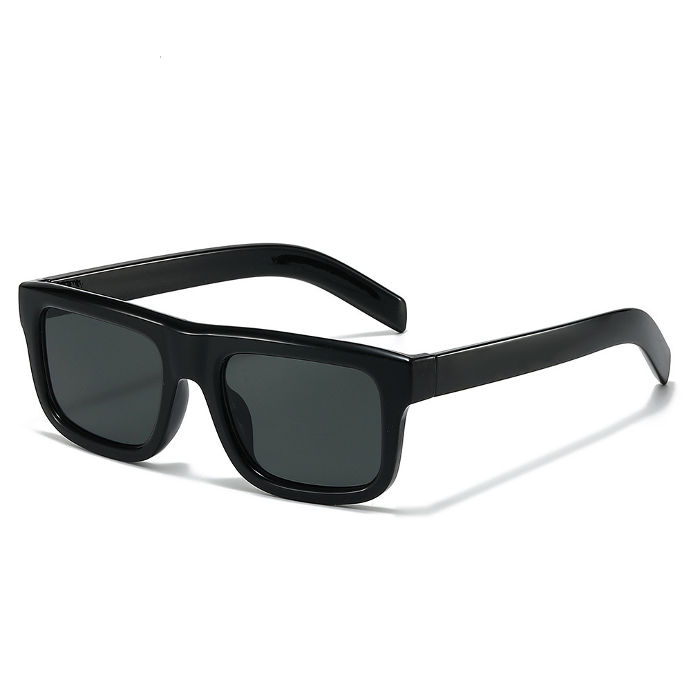 2026 New Fashion European And American Simple Retro Flat-Top Square Foreign Trade Plain Sunglasses - view 6
